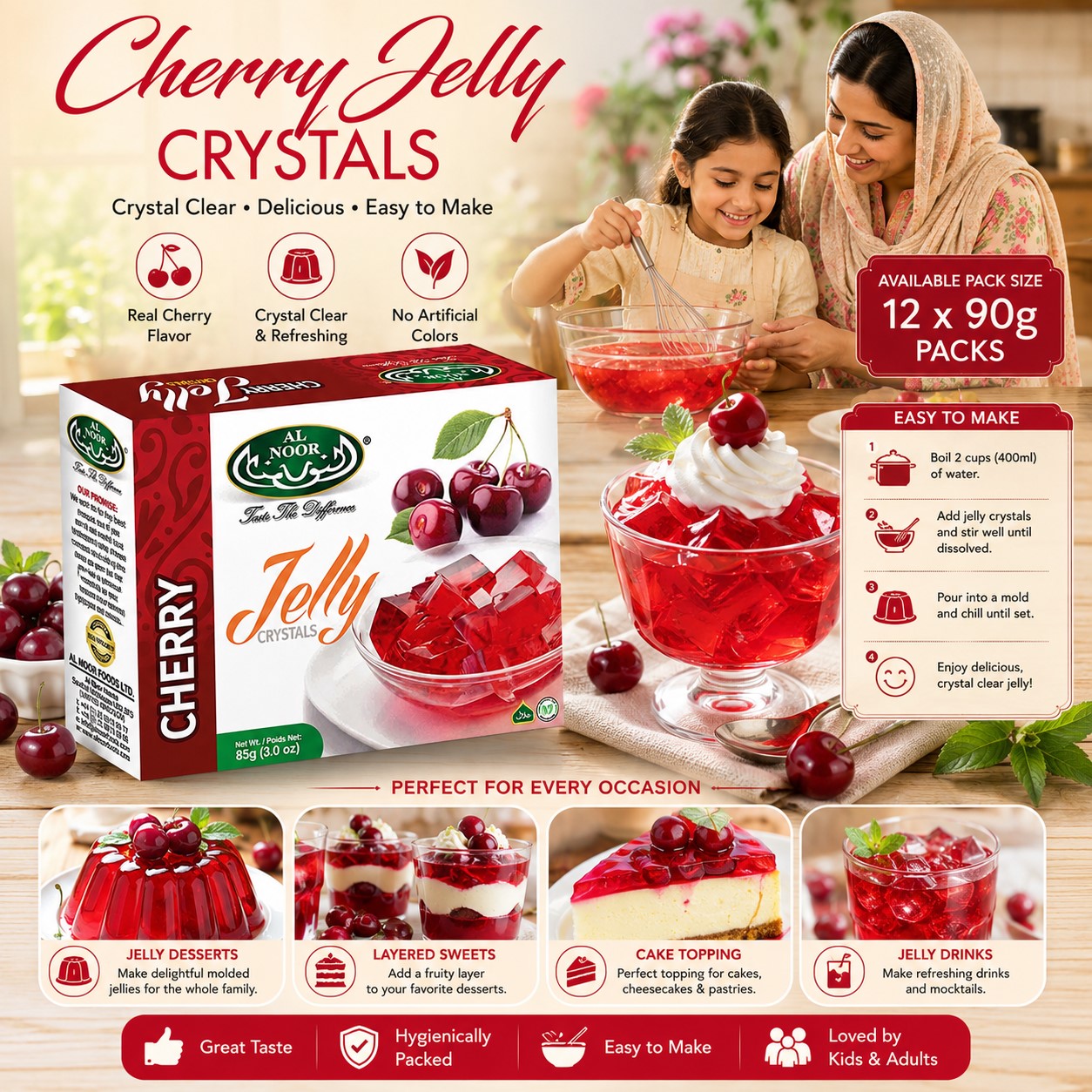 Al Noor Cherry Jelly'S 90 GM