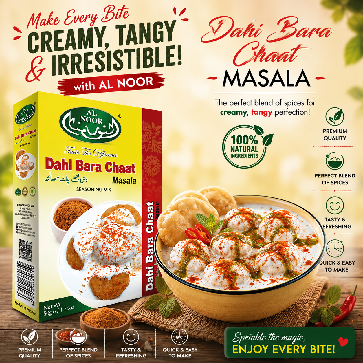 AL NOOR DAHI BARA CHAAT Masala 50gms