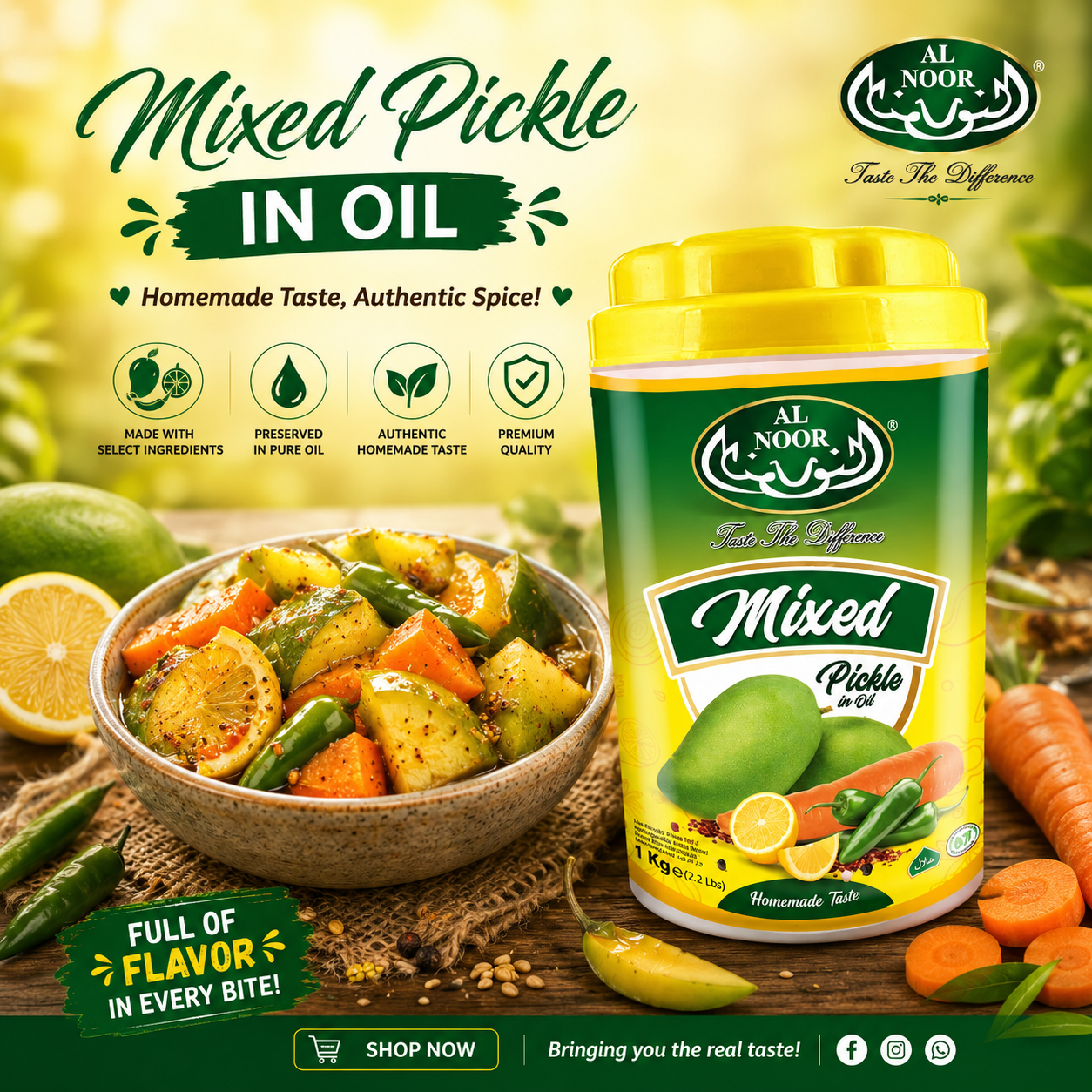 Al Noor Mixed Pickle 1 kg