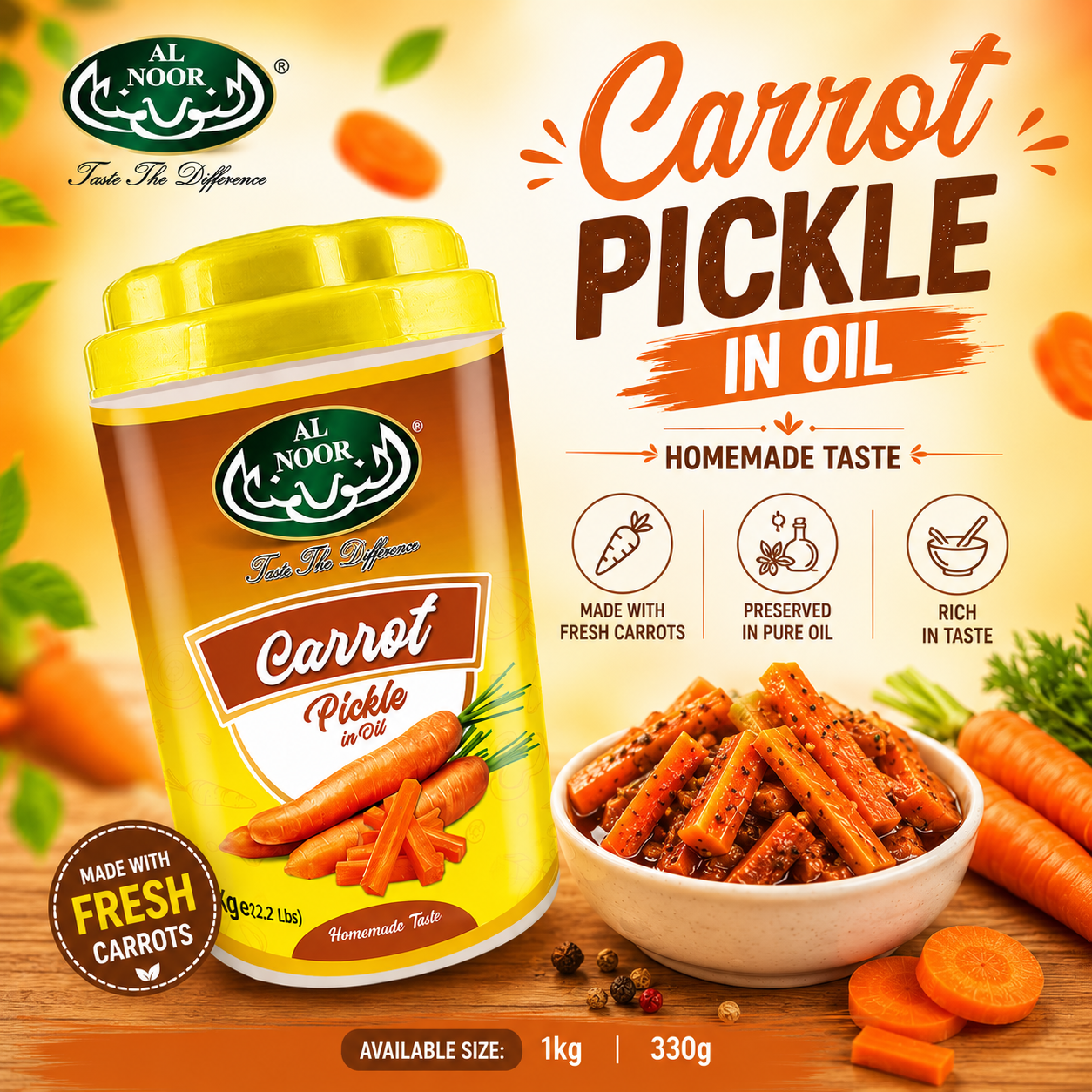 Al Noor Carrot Pickle In Oil 1 kg