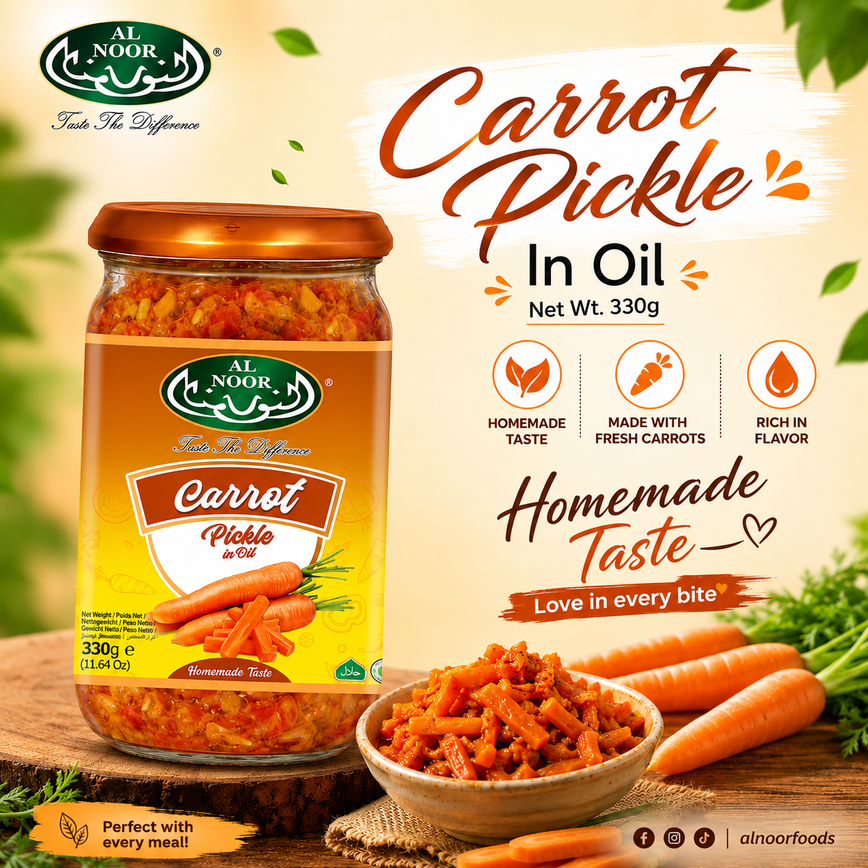 Al Noor Carrot Pickle In Oil 330 g