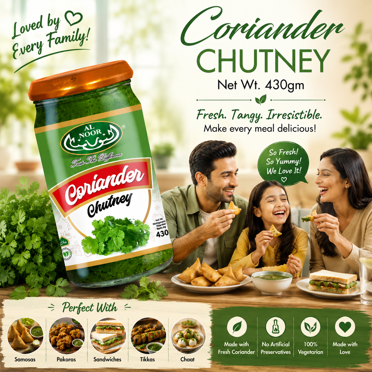 Al Noor Coriander Chutney 340 GM