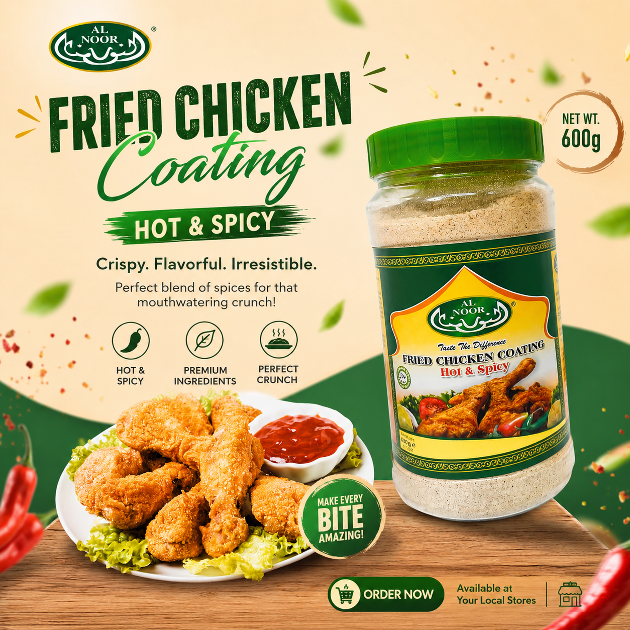 Al Noor Chicken Coating Hot & Spicy 600 g