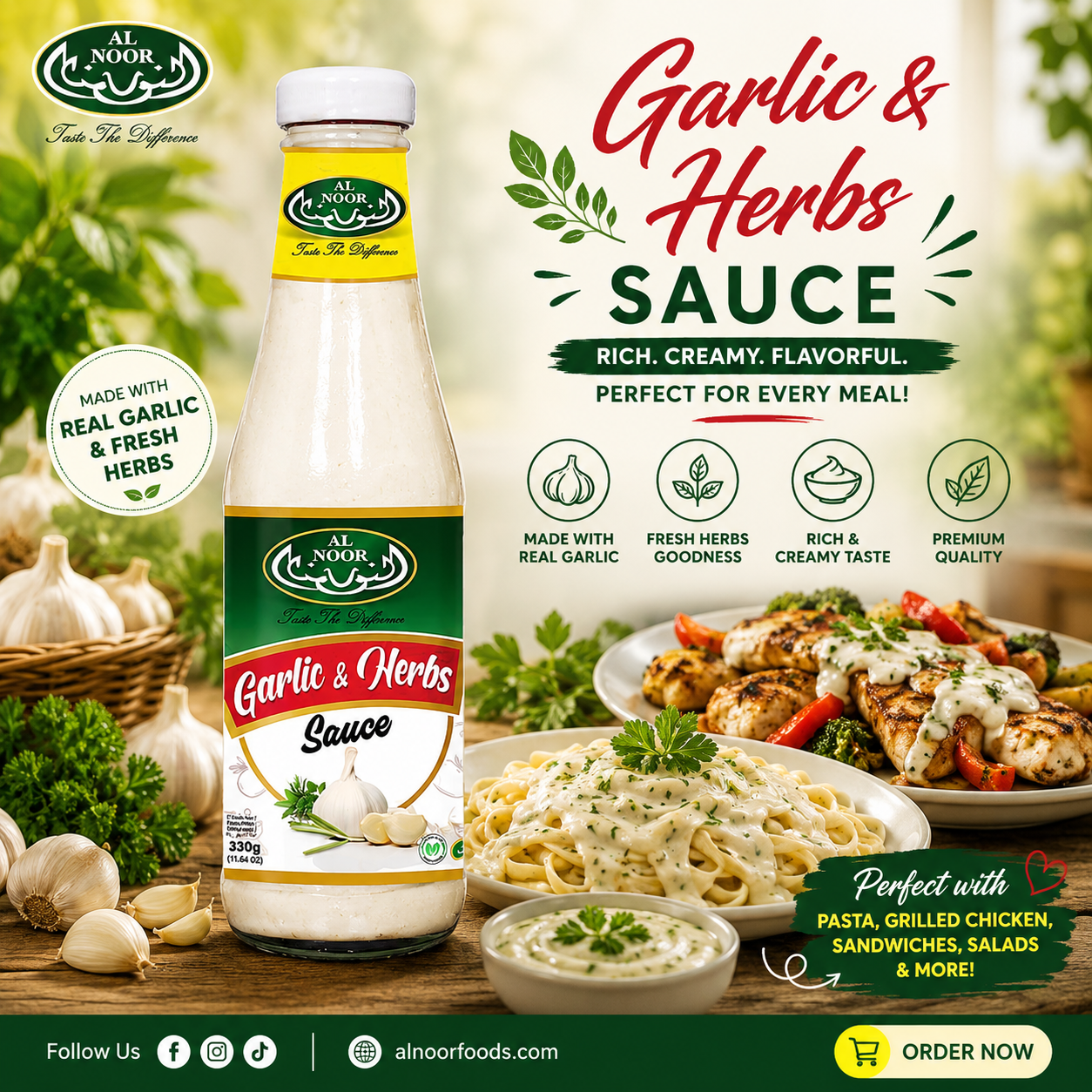 Al Noor Garlic & Herb Sauce 330g