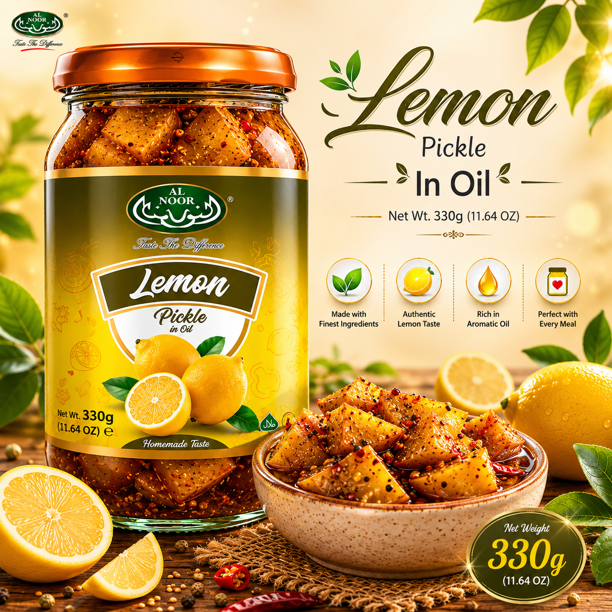 Al Noor Lime Pickle In Oil 330 g