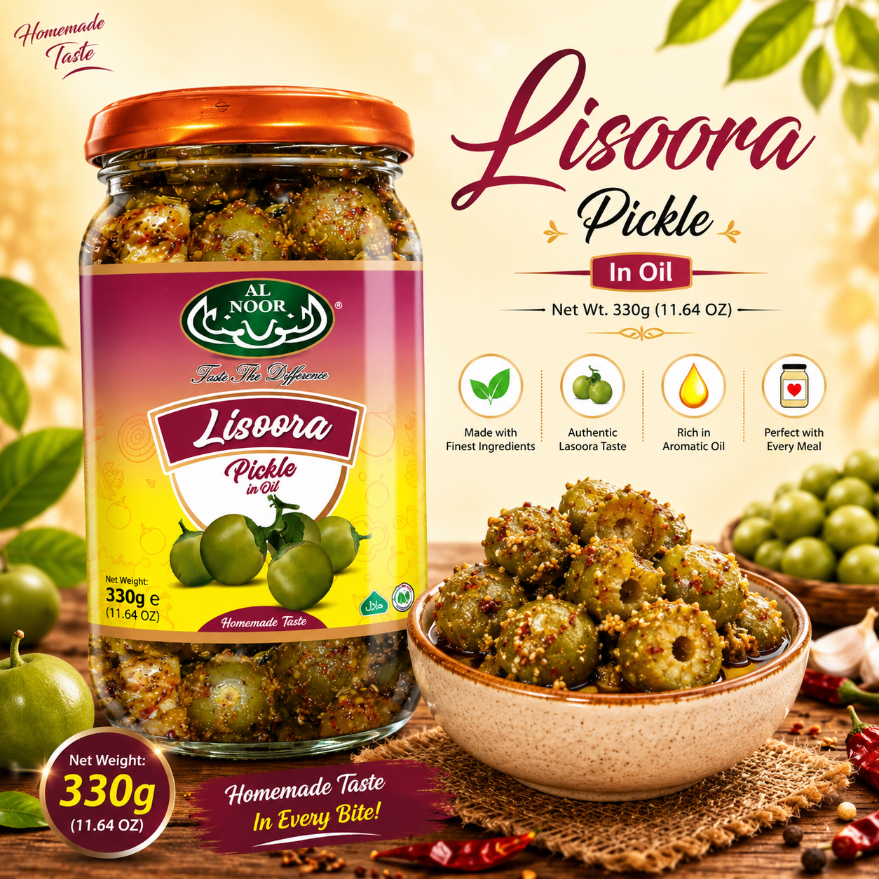 Al Noor Lasoora Pickle In Oil 330 g