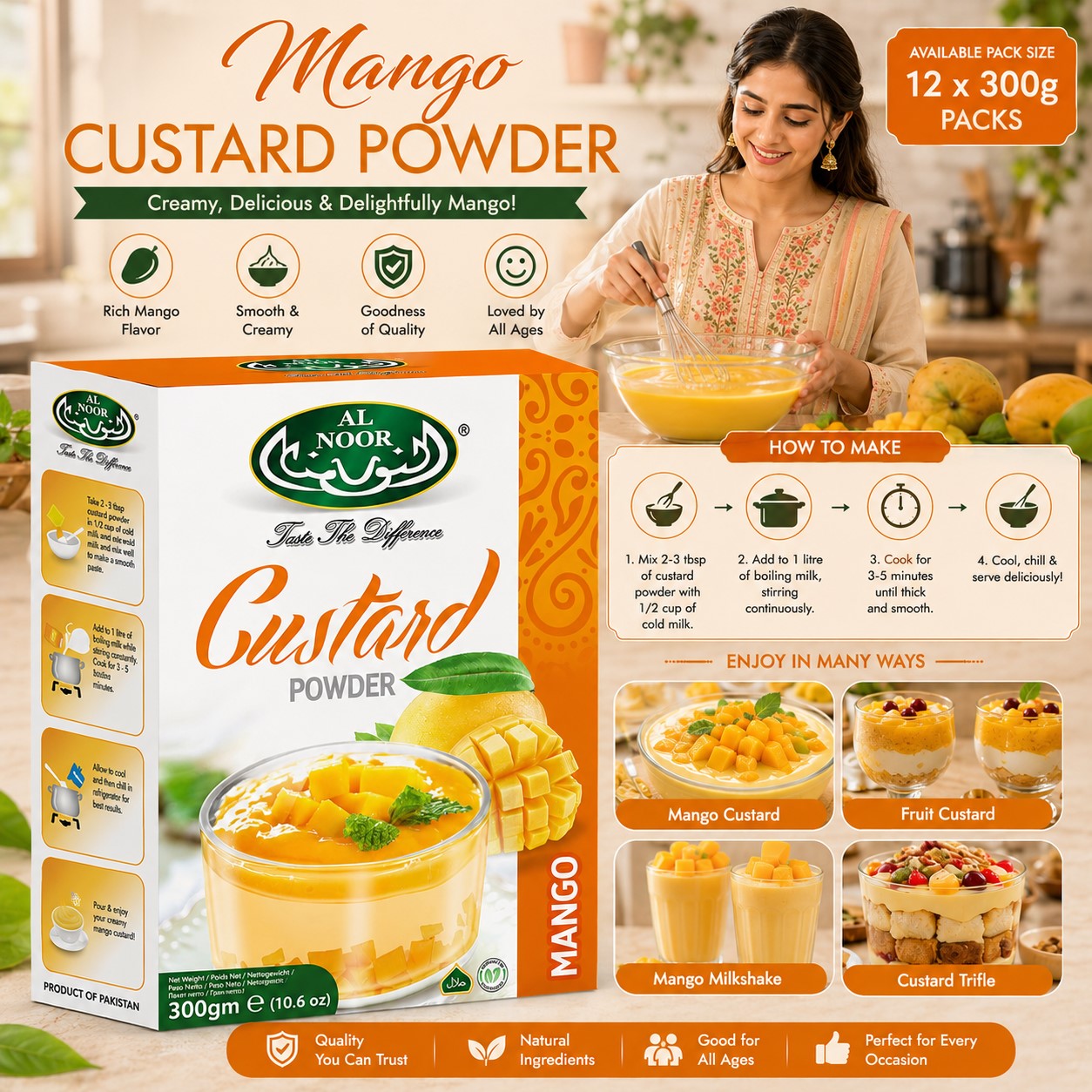Al Noor Mango Custard  300 GM