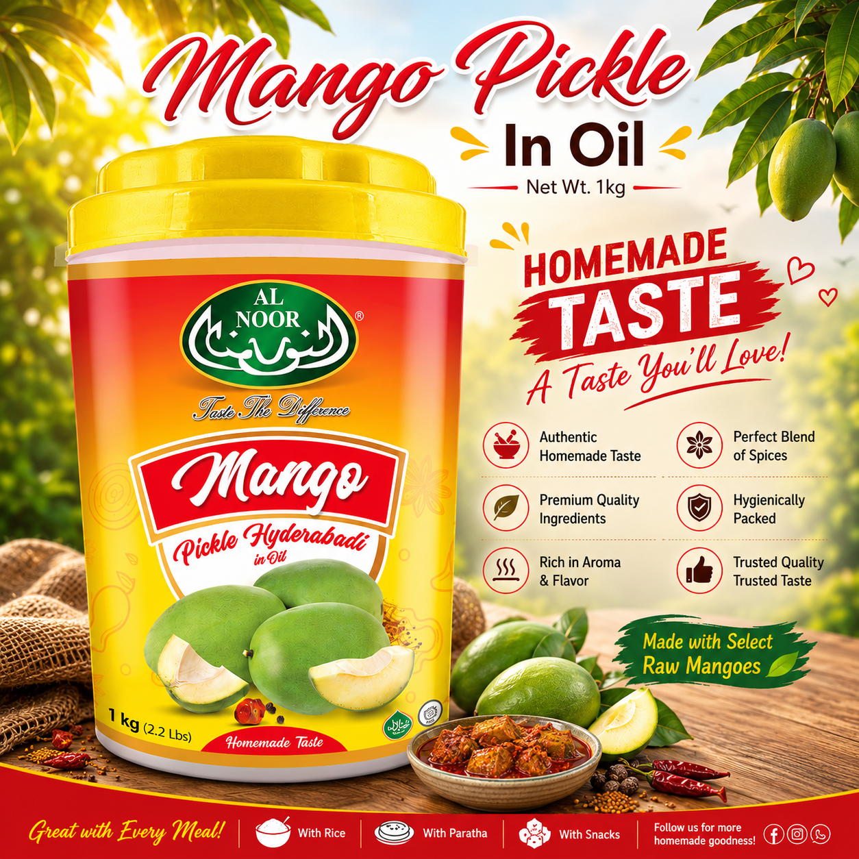 Al Noor Mango Pickle (Hyderabadi) 1 kg