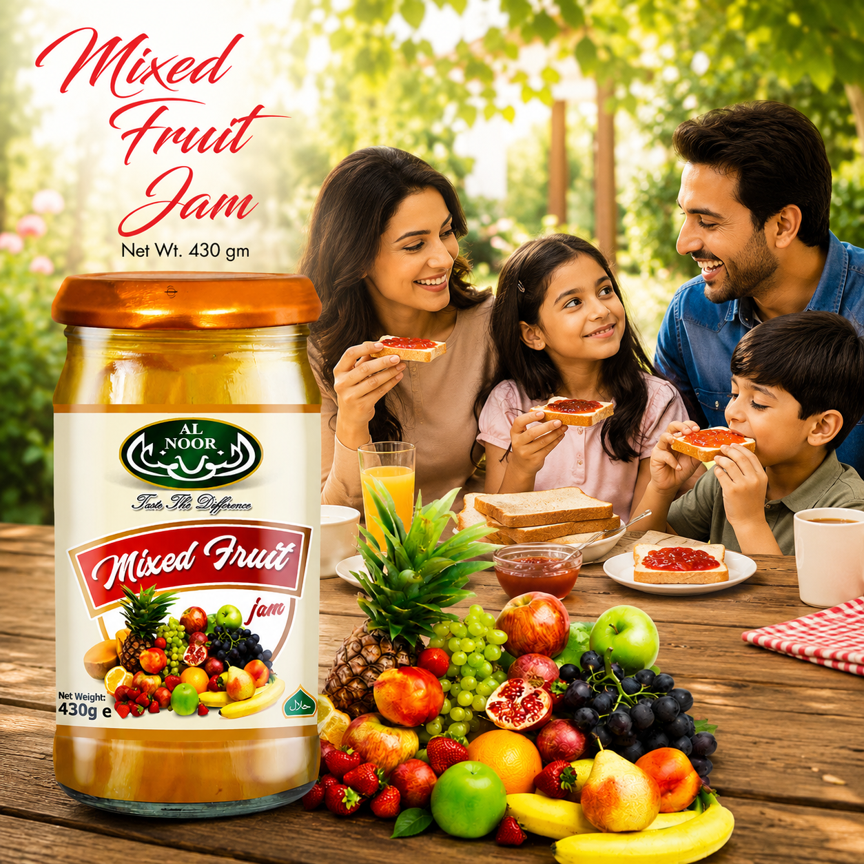 Al Noor Mix Fruit Jam 430 GM