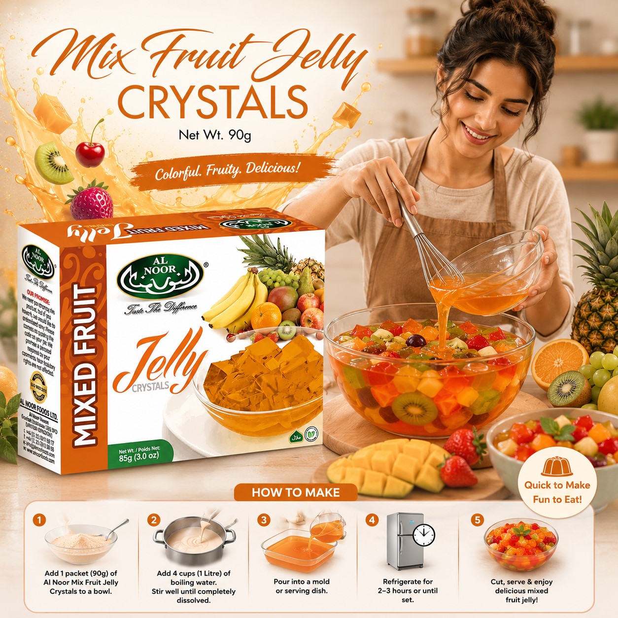 Al Noor Mix Fruit Jelly  90 GM