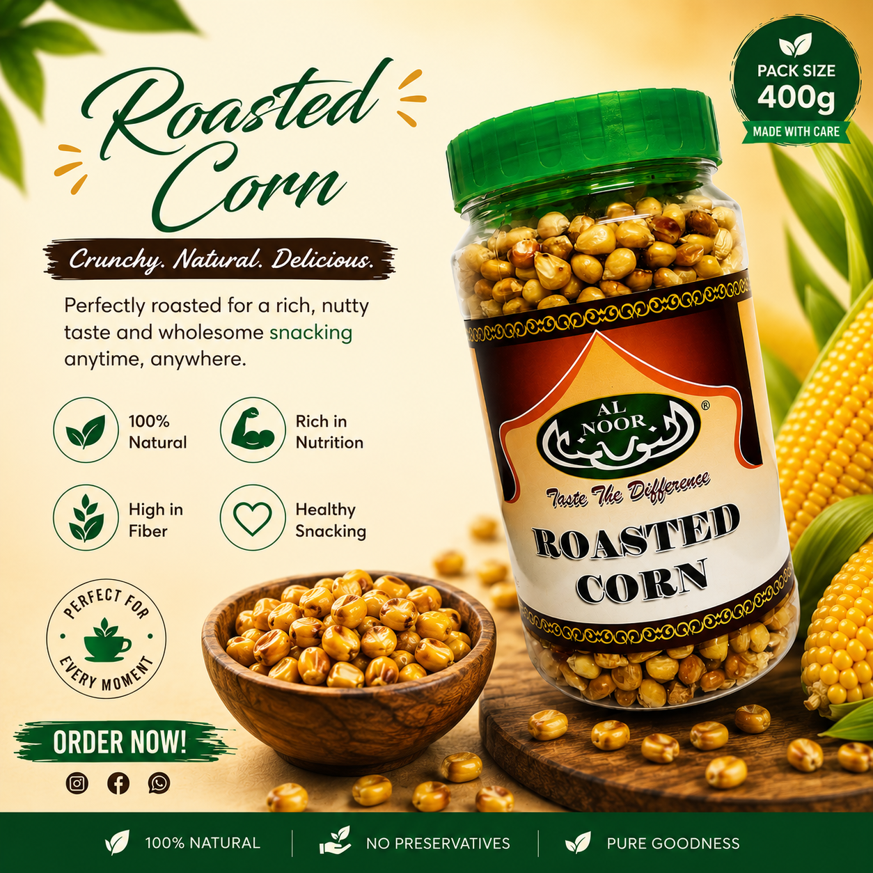 Al Noor Roasted Corn 400 GM