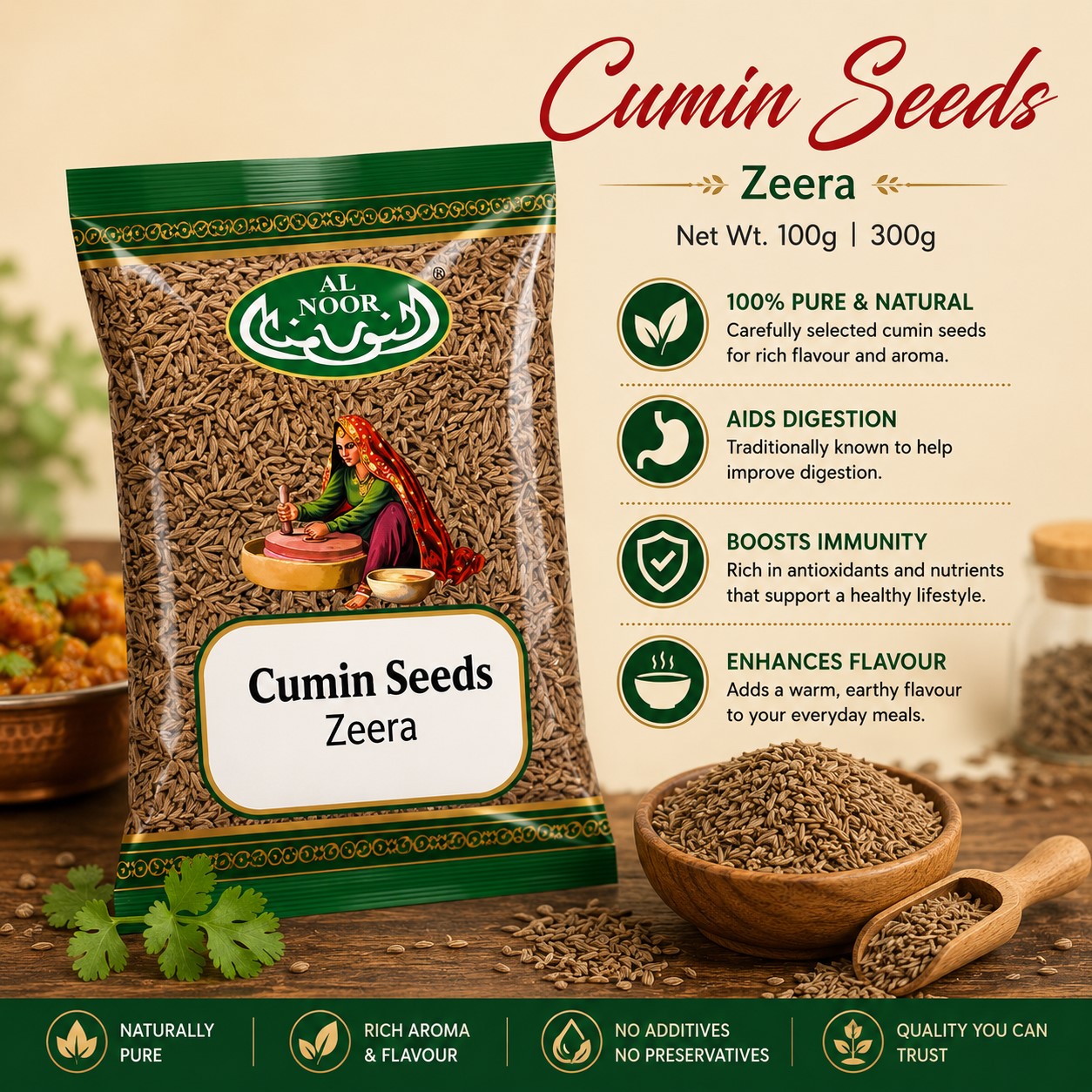 Al Noor Cumin Seeds(Zeera)|100G|300G|700G
