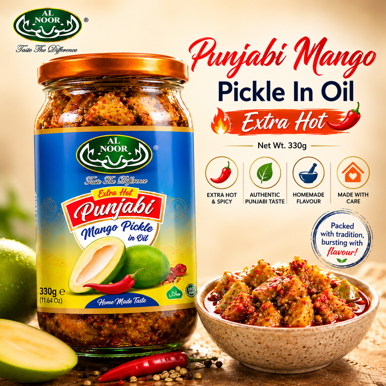 Punjabi Extra Hot Mango pickle 330G