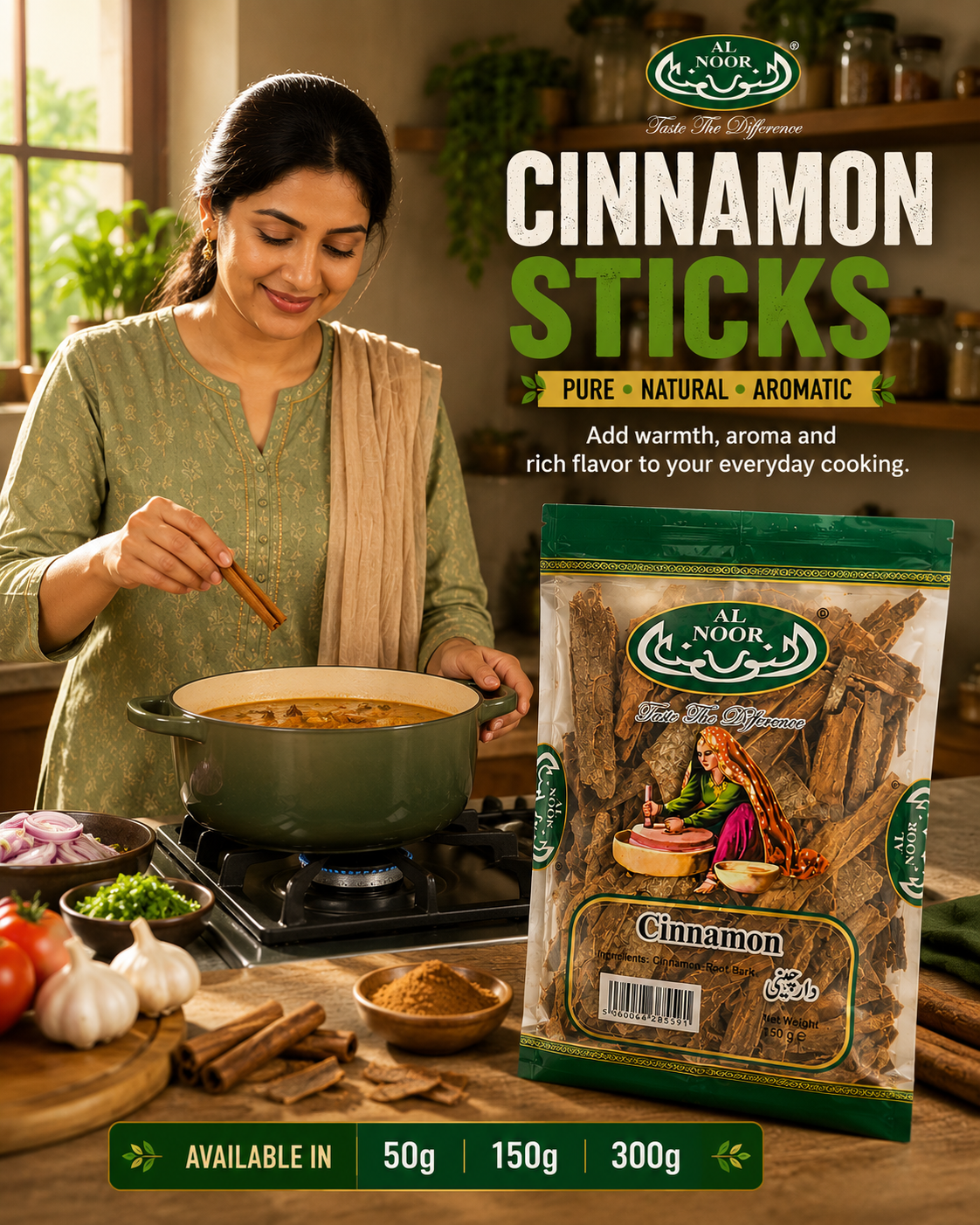 Al Noor Cinnamon Stick Whole|50G |150G|300g