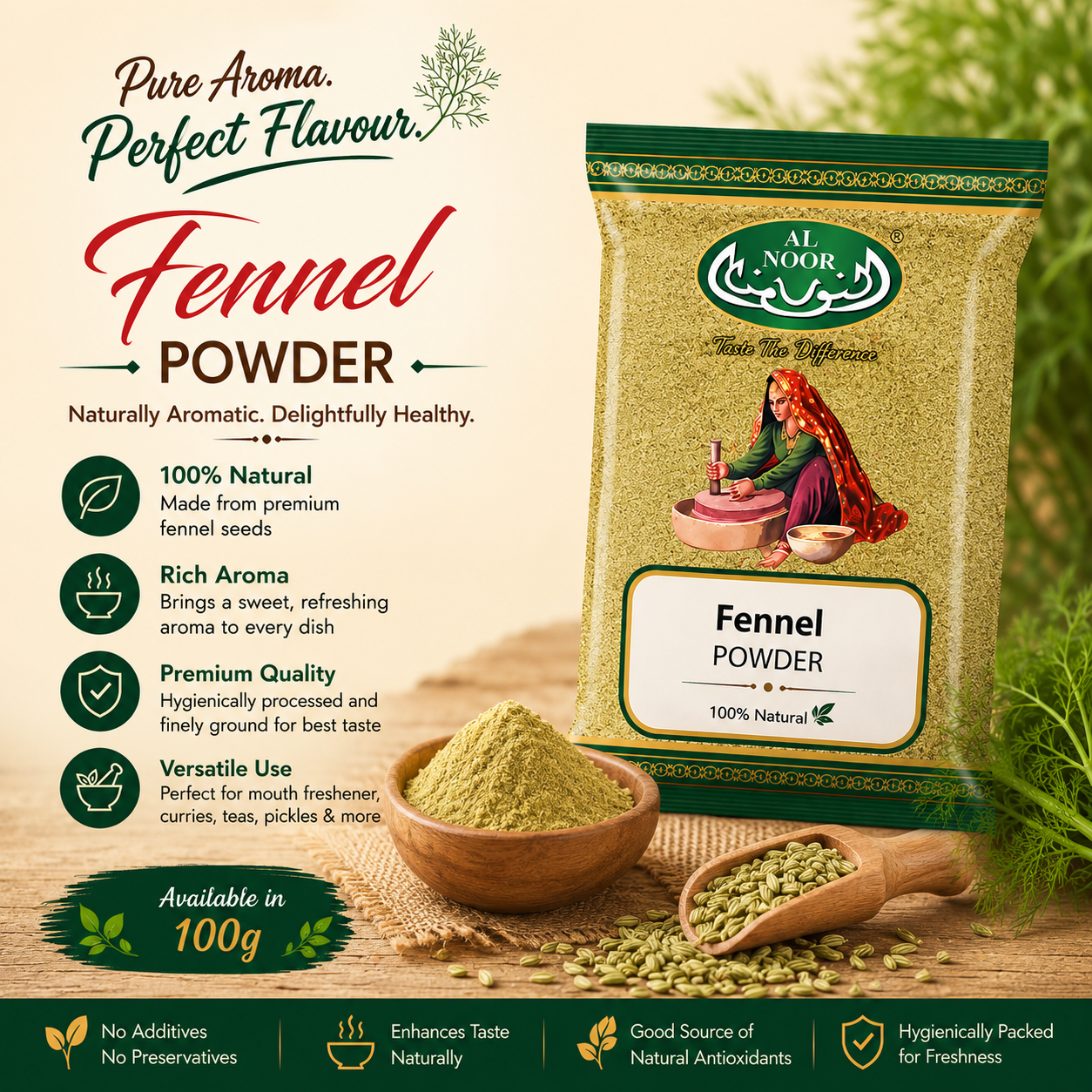 AL NOOR FENNEL POWDER |100G|