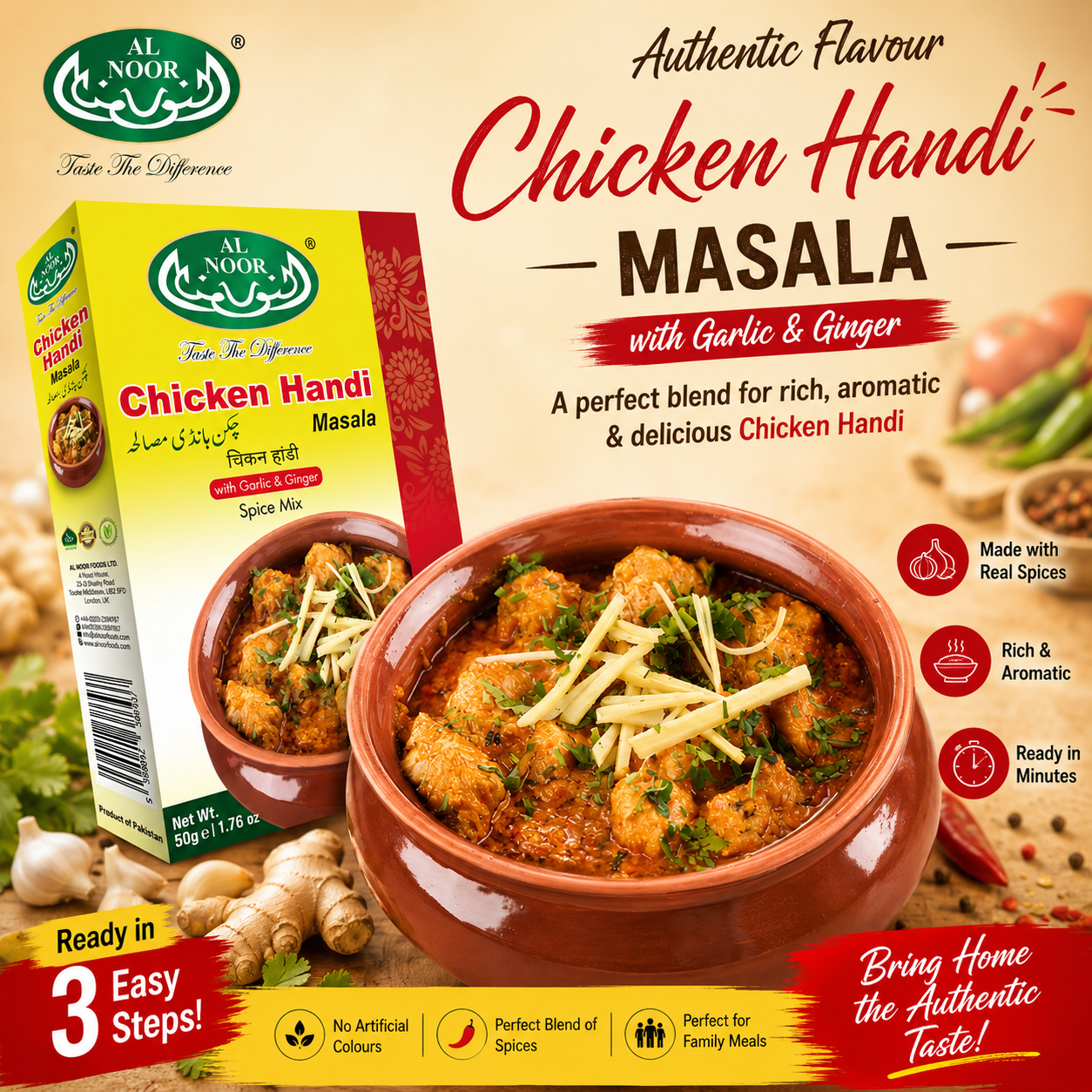 AL NOOR CHICKEN HANDI MASALA  |50g|
